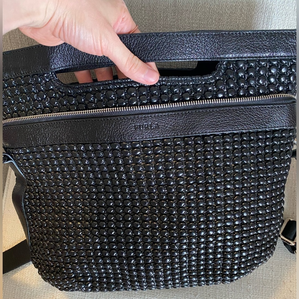 Furla black bubble purse